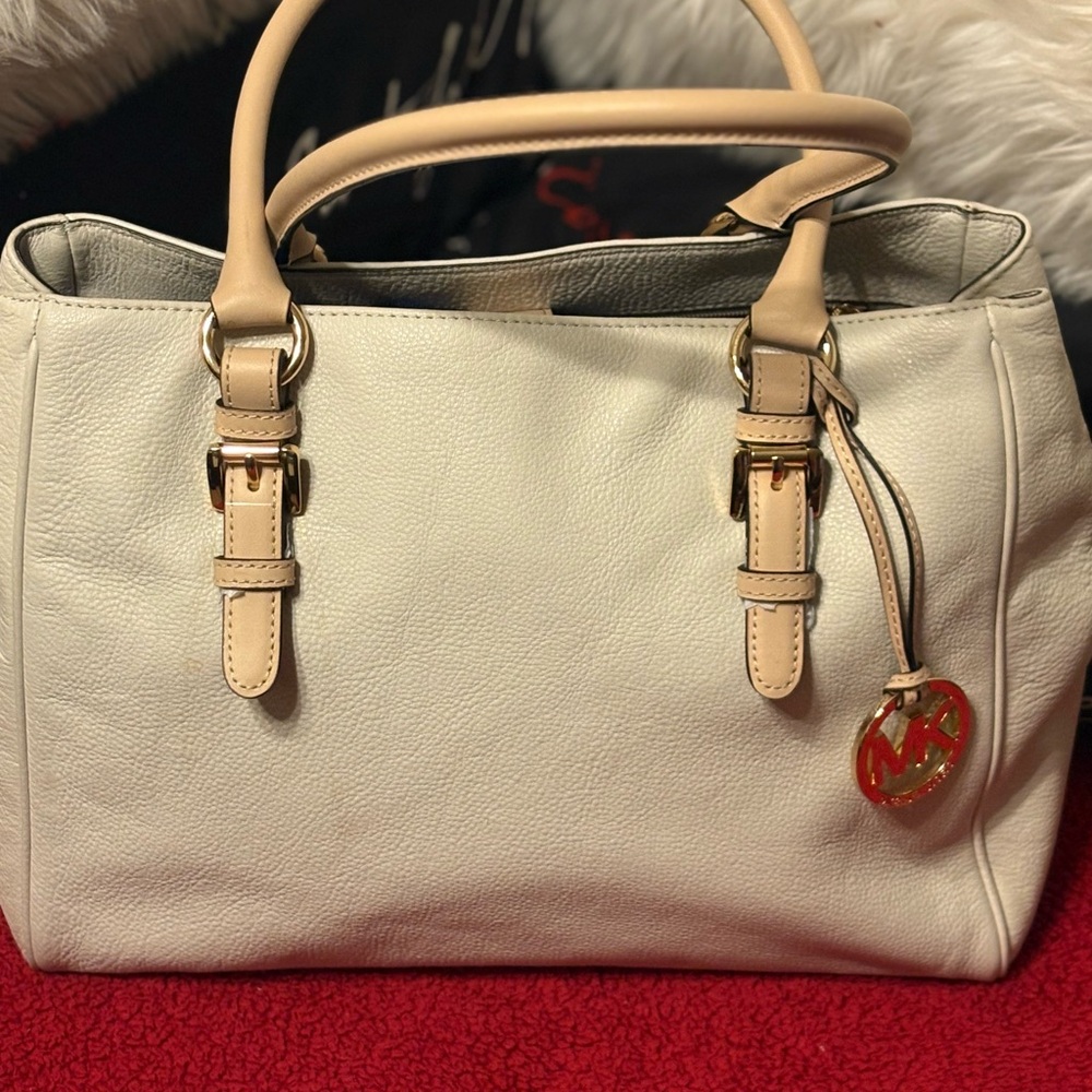Michael Kors Cream Leather Tote Bag